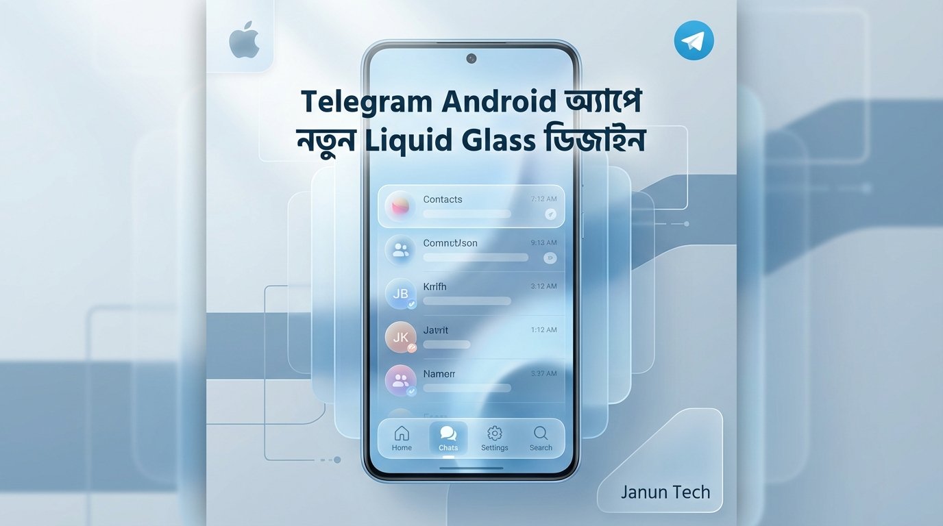 Read more about the article Telegram Android অ্যাপে বড় ডিজাইন পরিবর্তন: Liquid Glass লুকের পূর্ণ বাস্তবায়ন